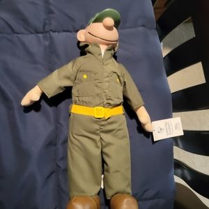 Beetle Bailey 2000 Toy figure doll 16" Soldier Push Plastic Head Tag On
